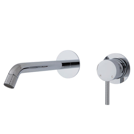 Fienza Axle Bath/Wall Basin Mixer Chrome, Round Plates , 200mm