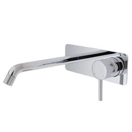 Fienza Axle Bath/Wall Basin Mixer Chrome, Square Plate , 200mm