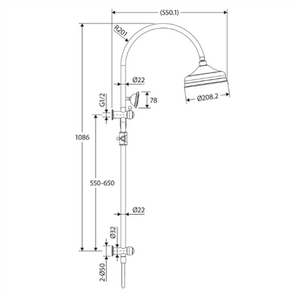 Fienza Lillian Brushed Nickel Twin Shower ,