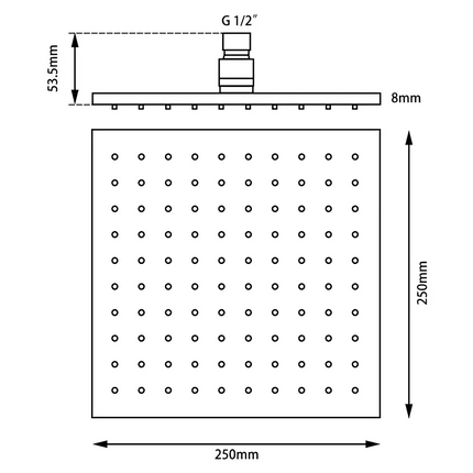 Square Top Water Inlet Shower Combination Brushed Nickel ,