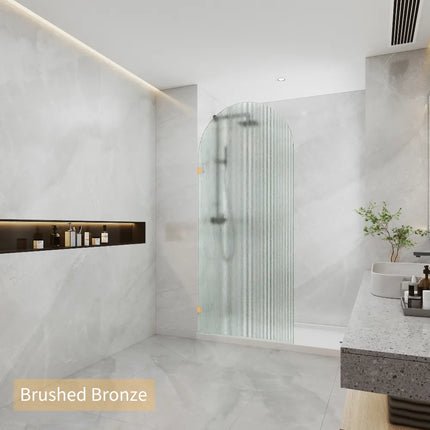 Single Frameless Shower Screen 10mm Top Arch Narrow Line Glass 700-1000X2200mm