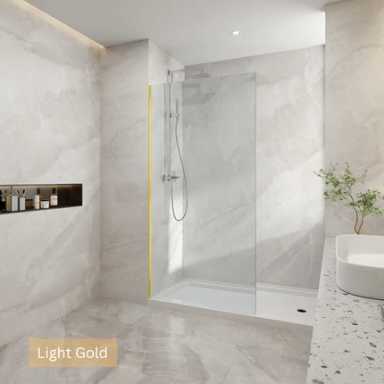 Wall Channel Single Panel Shower Screen 10mm 300-1200 X 2000mm