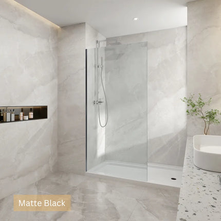 Wall Channel Single Panel Shower Screen 10mm 300-1200 X 2000mm