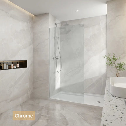 Wall Channel Single Panel Shower Screen 10mm 300-1200 X 2000mm