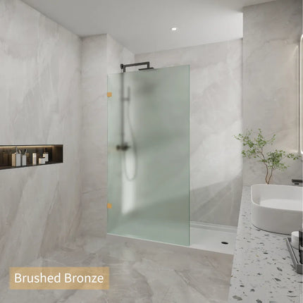 Single Frameless Fixed Panel Shower Screen 10mm Frosted Glass 900-1200X2000mm