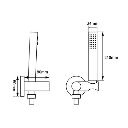 Round Hand Shower Gun Metal Grey ,