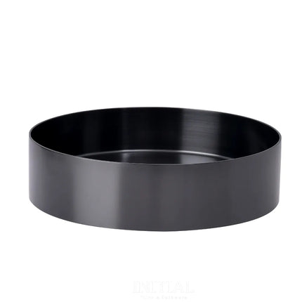 Handmade Stainless Steel Basin Round Gun Metal Grey 380X110 ,