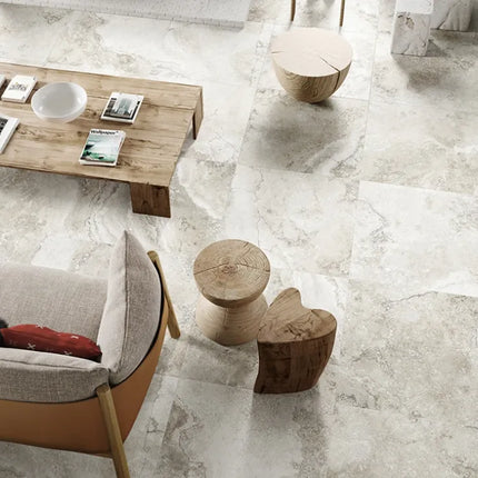 Hunter 3D Travertine Oro White Porcelain Natural 600X1200
