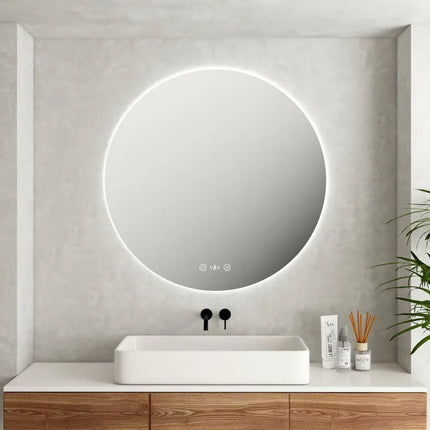 Lorna LED Round Mirror 600/750/900mm with Adjustable LED Lighting