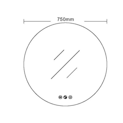 Lorna LED Round Mirror 600/750/900mm with Adjustable LED Lighting