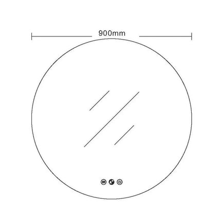 Lorna LED Round Mirror 600/750/900mm with Adjustable LED Lighting