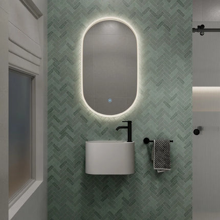 Sansa Pill LED Framed Mirror, 535 x 940 mm