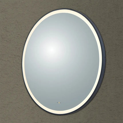 Diana Iron Framed Round LED Mirror Powder Coated Matte Black