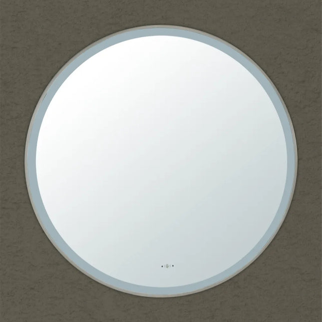Orla LED Framed Round Mirror Electroplated Brushed Nickle 600/800/900mm