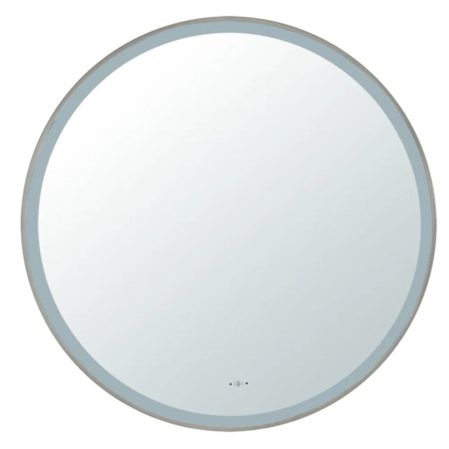 Orla LED Framed Round Mirror Electroplated Gun Metal Grey 600/800/900mm