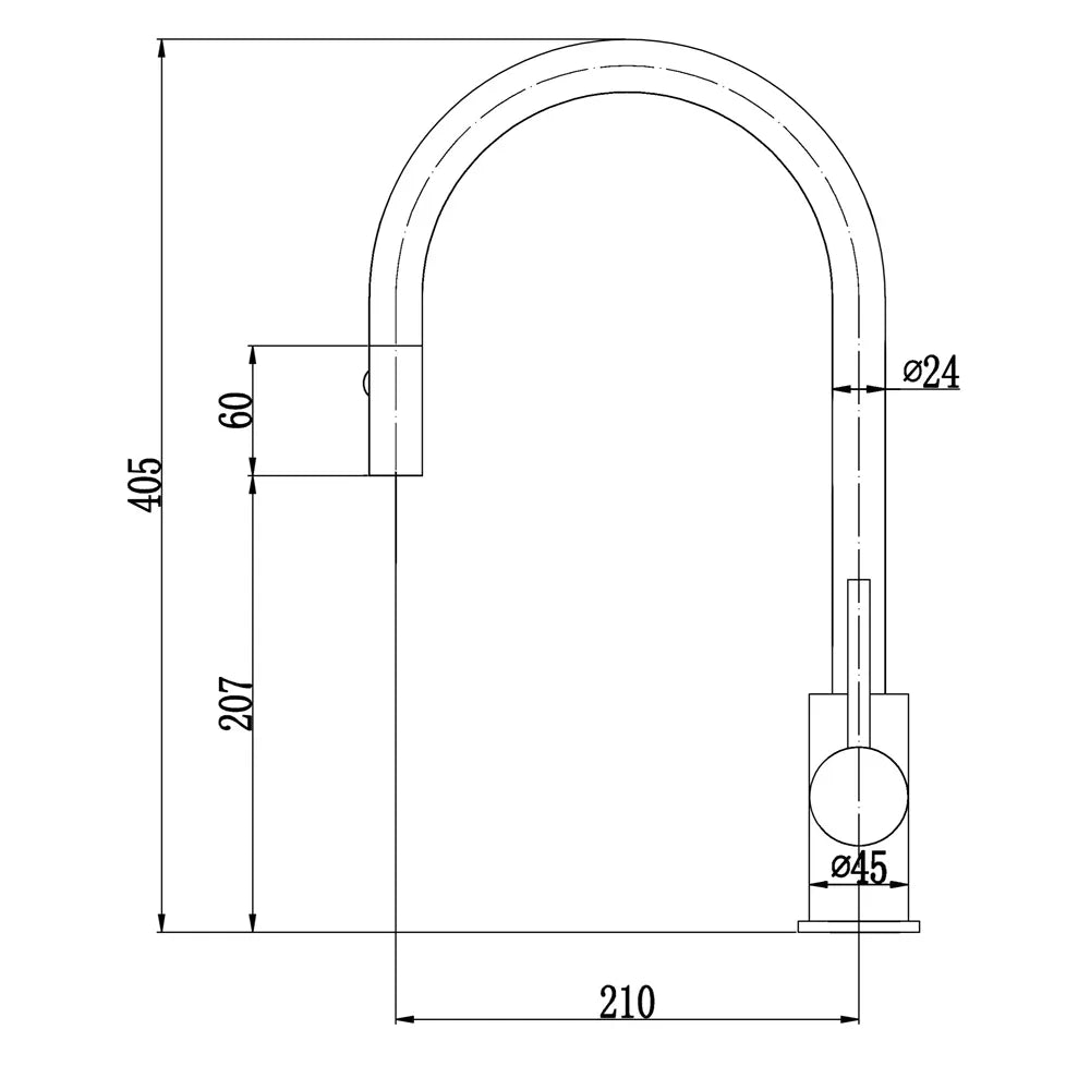Otus Pull Out Gooseneck Sink Mixer Brushed Nickel