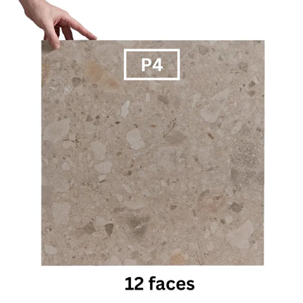 In/Out Terrazzo Look Tile Tassie Light Grey Porcelain 600X600