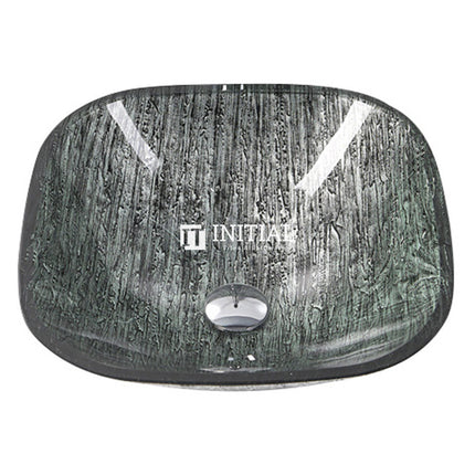 Above Counter Tempered Glass Basin Black Antique Square Basin 420x420x145 ,