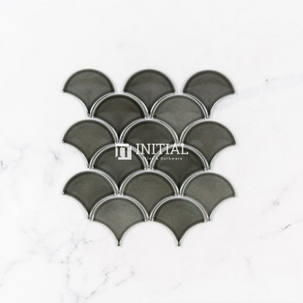 Feature Mosaic Shell Fish Scale Mosaic Gloss Charcoal 259X273 ,