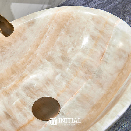 Above Counter Stone Basin Oval Shape Yellow Onyx Surface Basin 480x320x140 ,