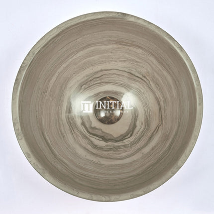 Wooden Grey Marble Stone Round Basin 420x420x140 ,