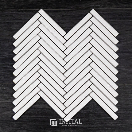 Feature Mosaic Kitkat Avoca Herringbone Matt White 266X238 ,