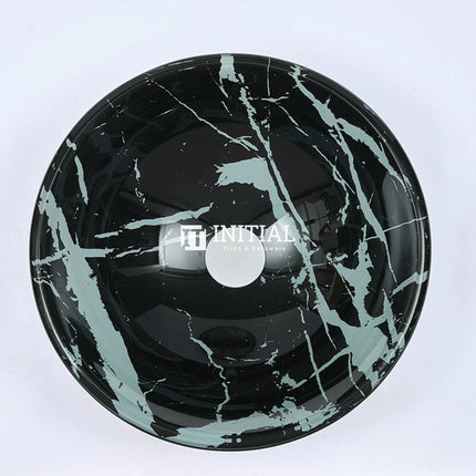 Above Counter Tempered Glass Basin Artistic Round Double Layer 420x420x145 ,