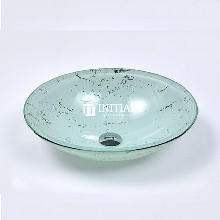 Above Counter Tempered Glass Light Blue Oval Basin Double Layer 480x390x140 ,