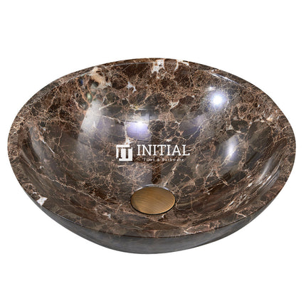 Above Counter Basin Round Brown Marble Surface Stone Basin 420x420x140 ,