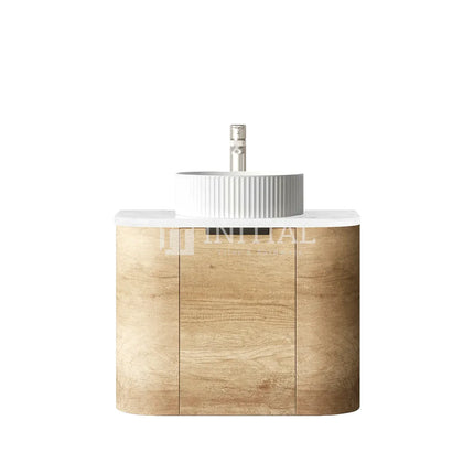 Otti Bondi Wall Hung Curve Vanity with 1 Door Natural Oak 600X460X470 ,