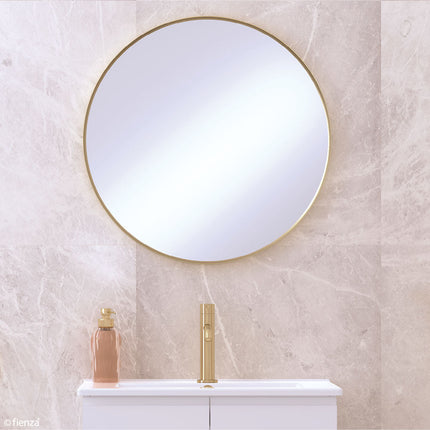 Fienza Reba Round Framed Mirror, Matte Black ,