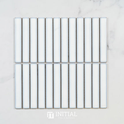 Feature Mosaic Kitkat Fairlight Straightbone Gloss Antique White 296X300 ,