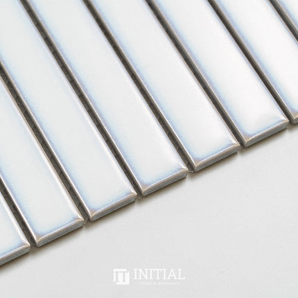 Feature Mosaic Kitkat Fairlight Straightbone Gloss Antique White 296X300 ,