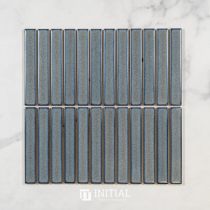 Feature Mosaic Kitkat Fairlight Straightbone Gloss Mottled Grey 296X300 ,