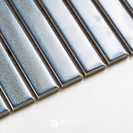 Feature Mosaic Kitkat Fairlight Straightbone Gloss Mottled Grey 296X300 ,