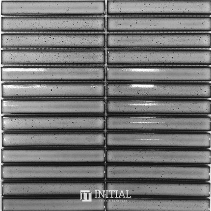 Feature Mosaic Kitkat Brookvale Speckled Concave Surface Gloss Antique Grey 296X298 ,