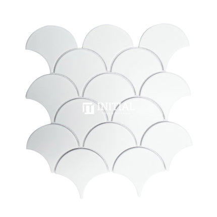 Feature Mosaic Shell Fish Scale Mosaic Matt White Flat 259X273 ,