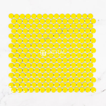 Feature Mosaic Venice 19mm Penny Round Mosaic Gloss Yellow 315X294 ,