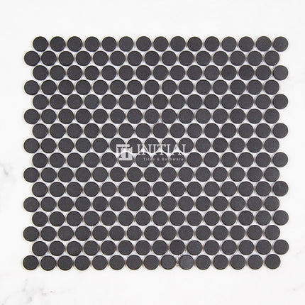 Feature Mosaic Venice 19mm Penny Round Mosaic Matt Matt Black 315X294 ,