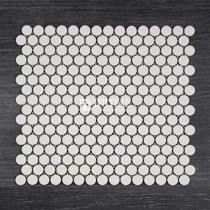 Feature Mosaic Venice 19mm Penny Round Mosaic Matt Matt Off White 315X294 ,