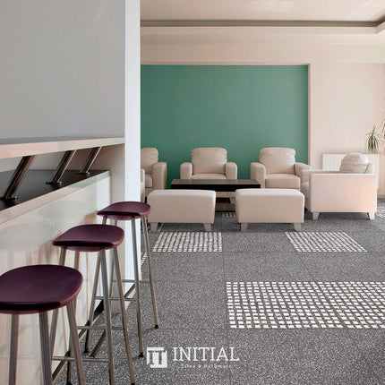 Terrazzo Look Tile Opimo Dark Grey Matt 600X600 ,