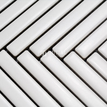 Feature Mosaic Kitkat Avoca Herringbone Matt White 266X238 ,