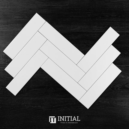 Beautiful Gloss White Bathroom Feature Tile 75X300 ,