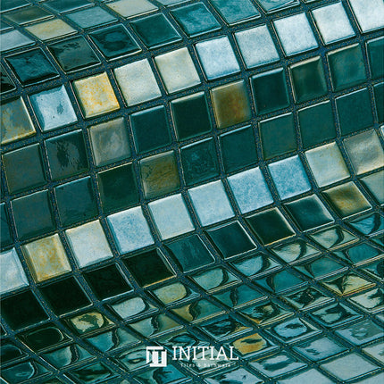 Swimming Pool Mosaic Ezzari Metallica Dark Green ,