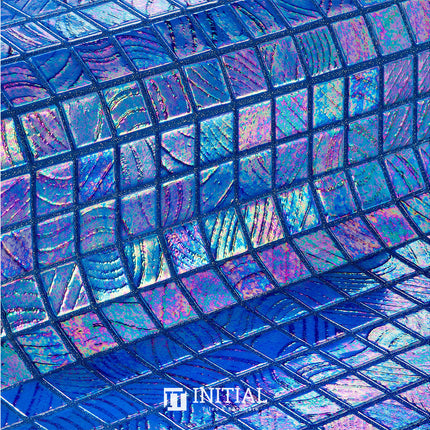 Swimming Pool Mosaic Ezzari Vulcano Lava Mid Blue ,