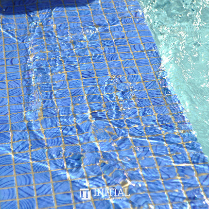 Swimming Pool Mosaic Ezzari Vulcano Lava Mid Blue ,