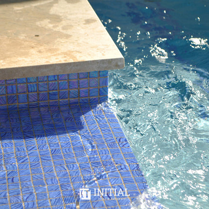 Swimming Pool Mosaic Ezzari Vulcano Lava Mid Blue ,