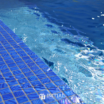 Swimming Pool Mosaic Ezzari Vulcano Lava Mid Blue ,