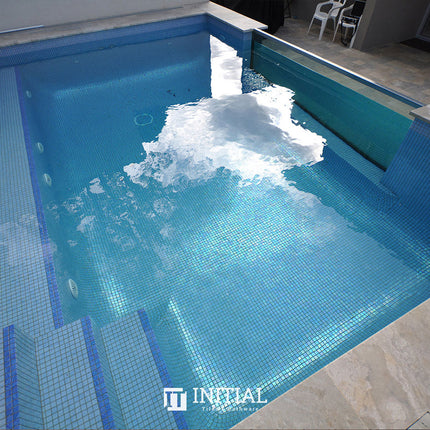 Swimming Pool Mosaic Ezzari Vulcano Lava Pale Blue ,