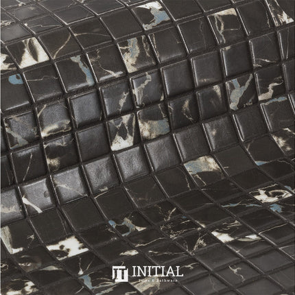 Swimming Pool Mosaic Ezzari Zen Black & White Marbling ,